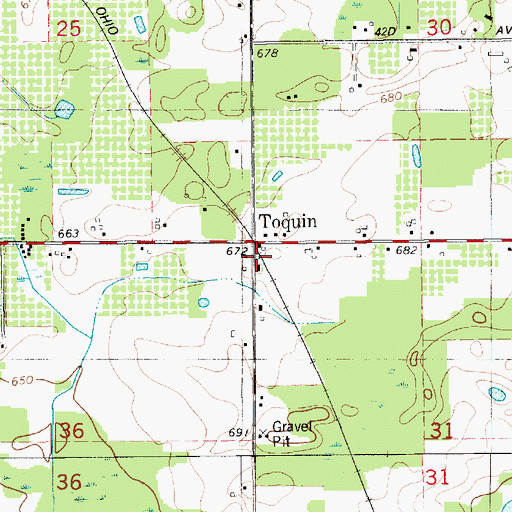 Topographic Map of Toquin Station (historical), MI