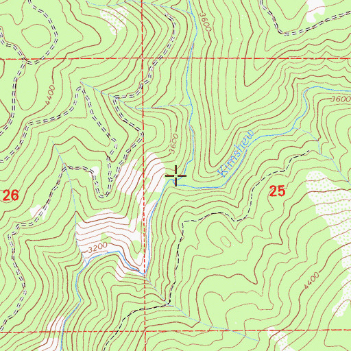 Topographic Map of Breakneck Canyon, CA