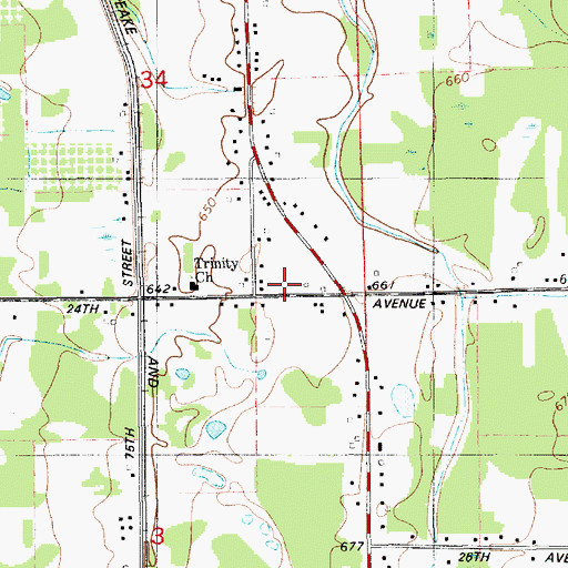 Topographic Map of Packard Post Office (historical), MI