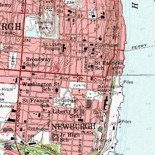 Topographic Map of Broadway Theatre (historical), NY