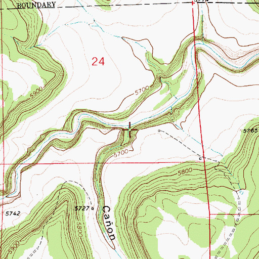 Topographic Map of Caon Encinoso, NM