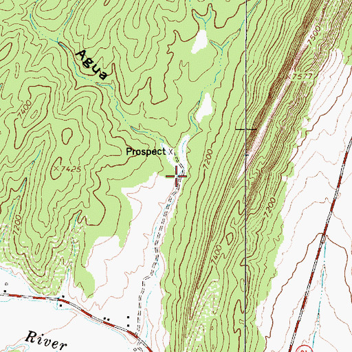 Topographic Map of Caada del Agua, NM
