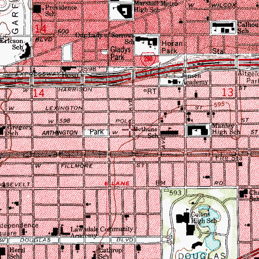 Topographic Map of Crossroads Adult Transition Center, IL
