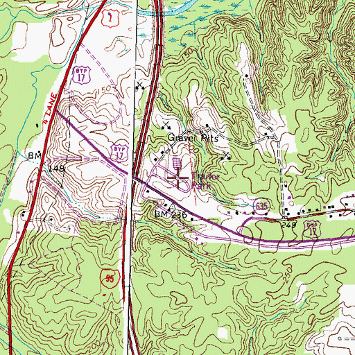 Topographic Map of Glenwood Mobile Home Court, VA