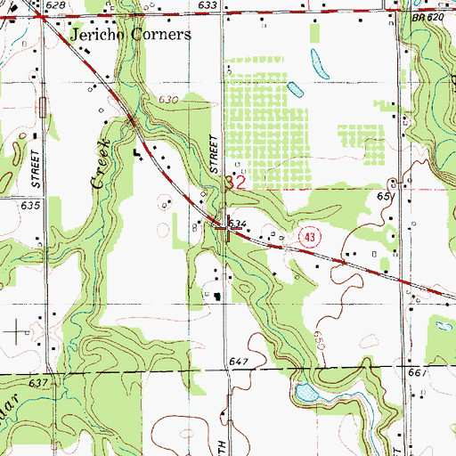 Topographic Map of Hooker Post Office (historical), MI