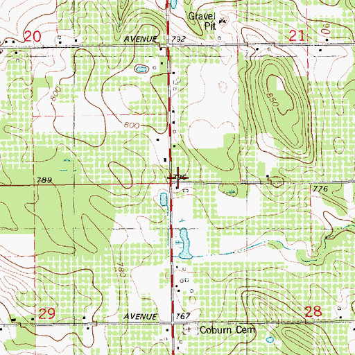 Topographic Map of Arlington Post Office (historical), MI