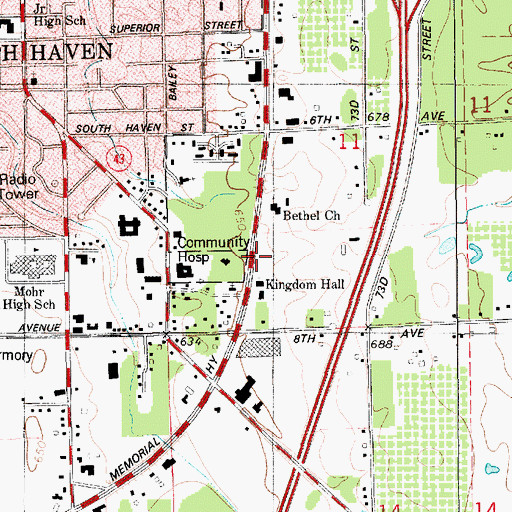 Topographic Map of Miracle Harvest Church, MI