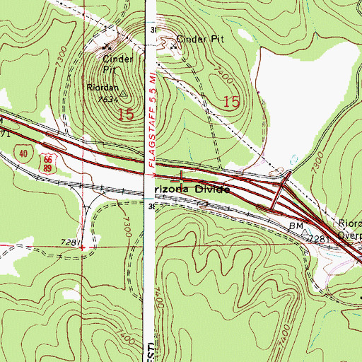 Topographic Map of Arizona Divide, AZ