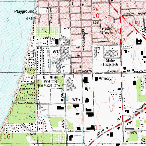 Topographic Map of Second Baptist Church, MI