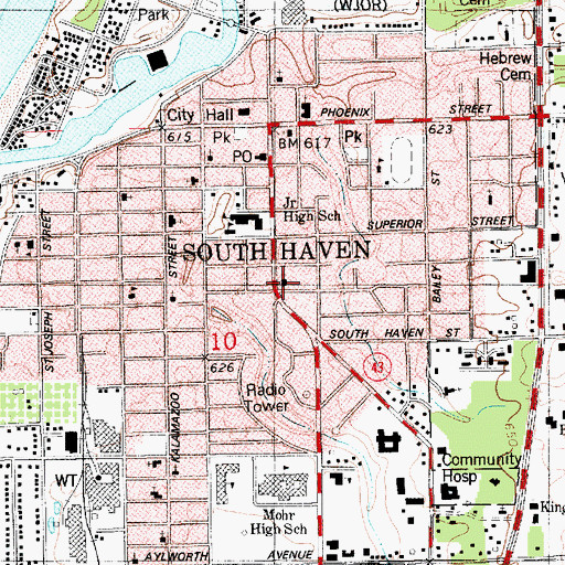 Topographic Map of Church of Jesus Christ of Latter Day Saints, MI