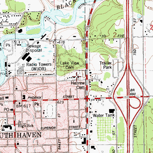 Topographic Map of First Free Will Baptist Church, MI