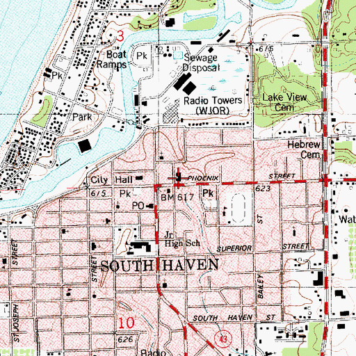 Topographic Map of First Congregational Church, MI