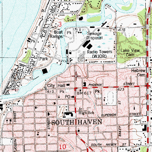 Topographic Map of First Hebrew Congregation, MI
