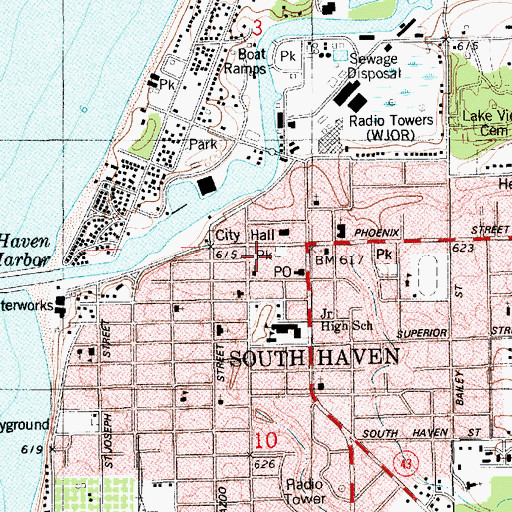 Topographic Map of Christian Science Church, MI