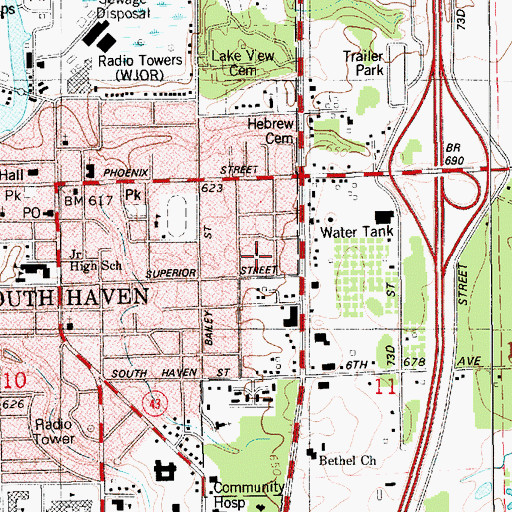 Topographic Map of Calvary Missionary Baptist Church, MI