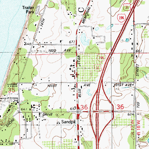 Topographic Map of Seventh-Day Adventist Church, MI