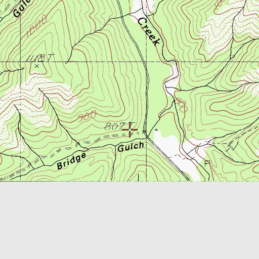 Topographic Map of Bridge Gulch, CA
