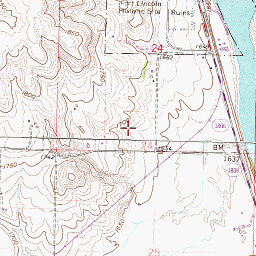 Topographic Map of North Dakota Veterans Cemetery, ND