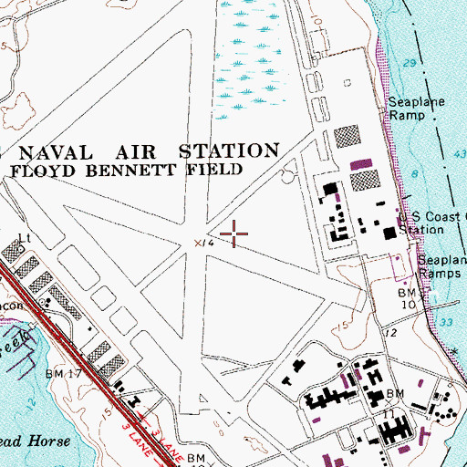 Topographic Map of Naval Air Station New York (historical), NY
