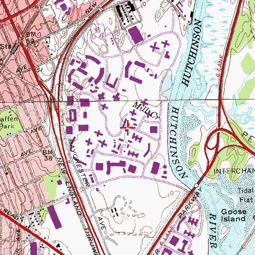 Topographic Map of Freedomland (historical), NY