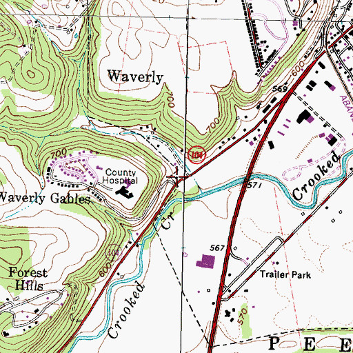 Topographic Map of Township of Pee Pee, OH