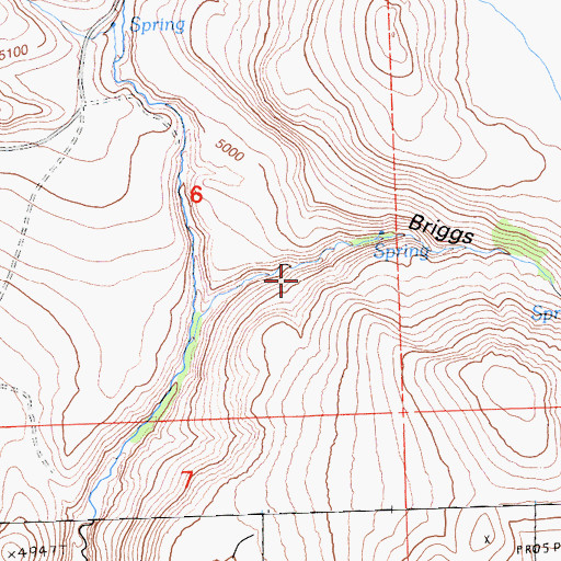 Topographic Map of Briggs Canyon, CA