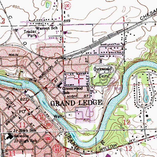 Topographic Map of Bible Missionary Church, MI