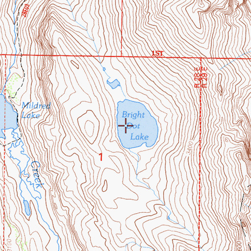 Topographic Map of Bright Dot Lake, CA