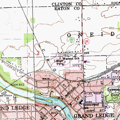 Topographic Map of Imperial Mobile Homes, MI