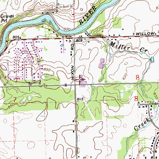 Topographic Map of Leon W Hayes School, MI