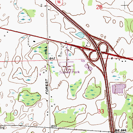 Topographic Map of Country Village Mobile Home Park, MI