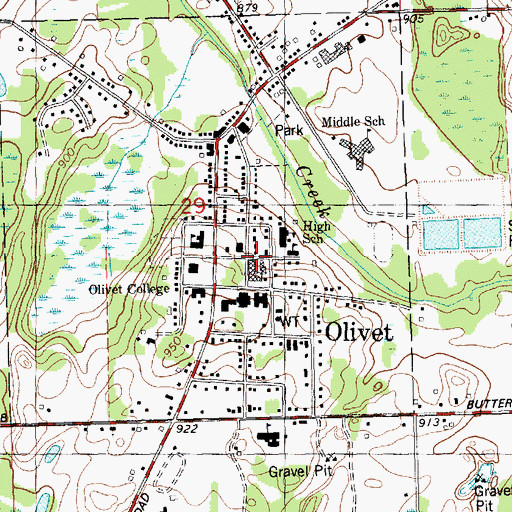 Topographic Map of C S Mott Academic Center, MI
