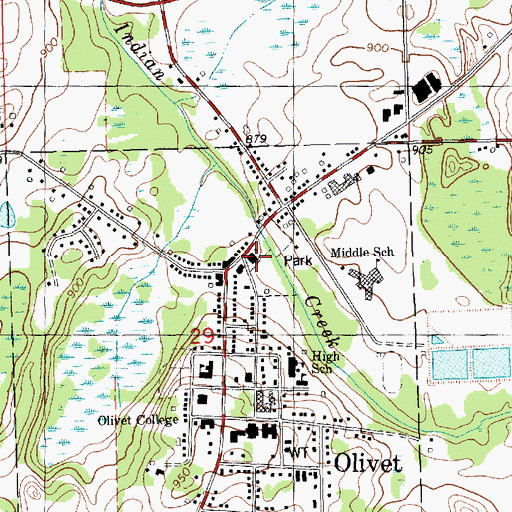 Topographic Map of Marshall Internal and Family Medicine, MI