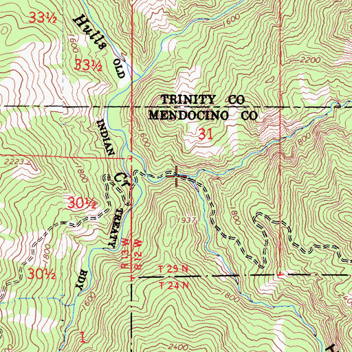 Topographic Map of Brin Canyon, CA