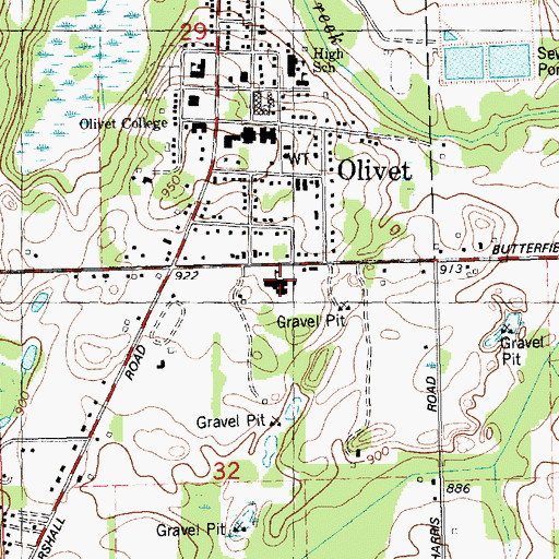 Topographic Map of Fern Persons Elementary School, MI