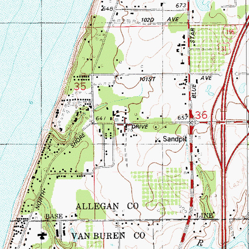 Topographic Map of Jensen's Campground and Motel, MI