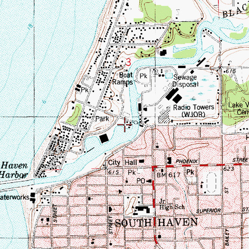 Topographic Map of Michigan Maritime Museum, MI