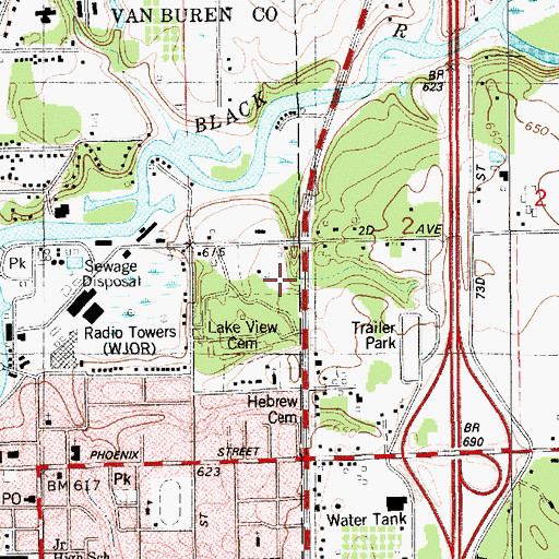 Topographic Map of South Haven Area Emergency Services Station 3 Suite 2, MI