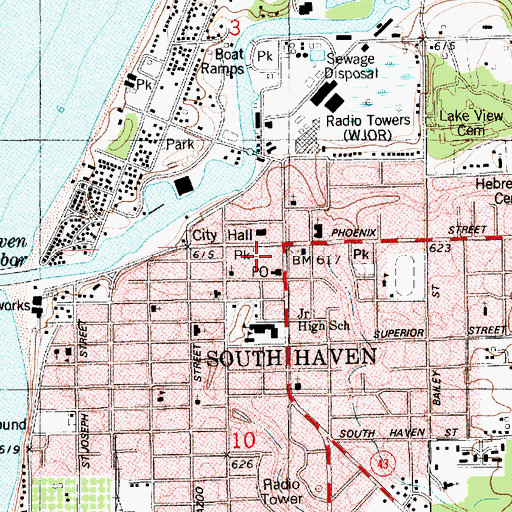 Topographic Map of Dyckman Park, MI