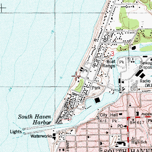 Topographic Map of Dyckman Beach, MI