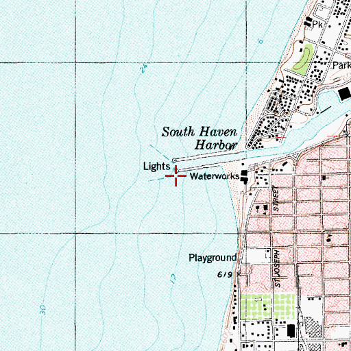Topographic Map of South Haven Pierhead Light, MI