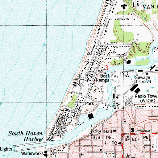 Topographic Map of Packard Park, MI