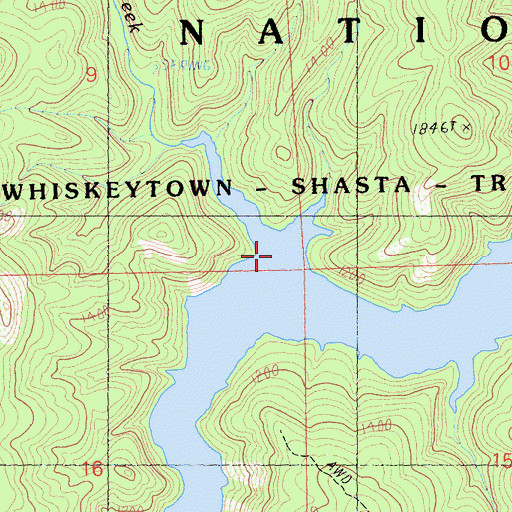 Topographic Map of Brock Creek, CA