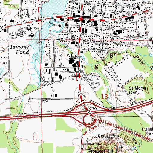 Topographic Map of Paw Paw Station (historical), MI