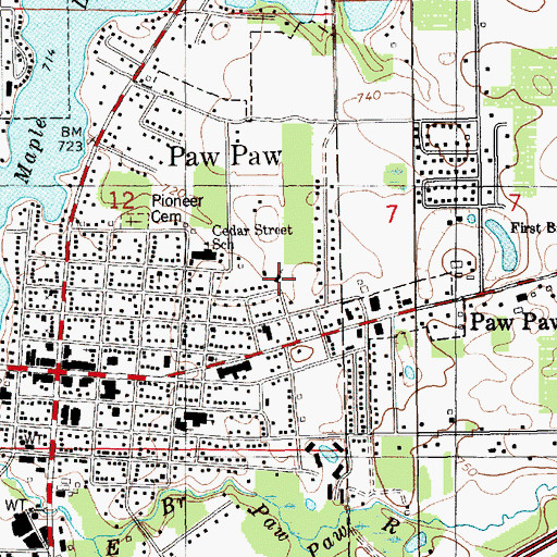 Topographic Map of Trinity Lutheran Church, MI