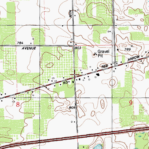 Topographic Map of Freshwater Community Church, MI