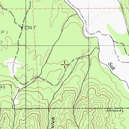 Topographic Map of Brock Gulch, CA