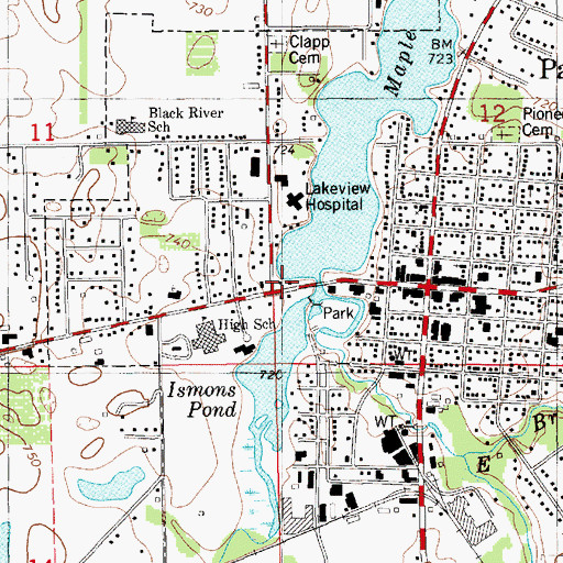 Topographic Map of Saint Mark's Episcopal Church, MI