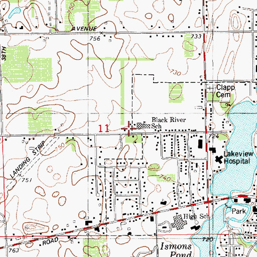 Topographic Map of Paw Paw Later Elementary School, MI