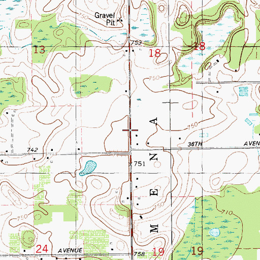 Topographic Map of Center of Life Church, MI